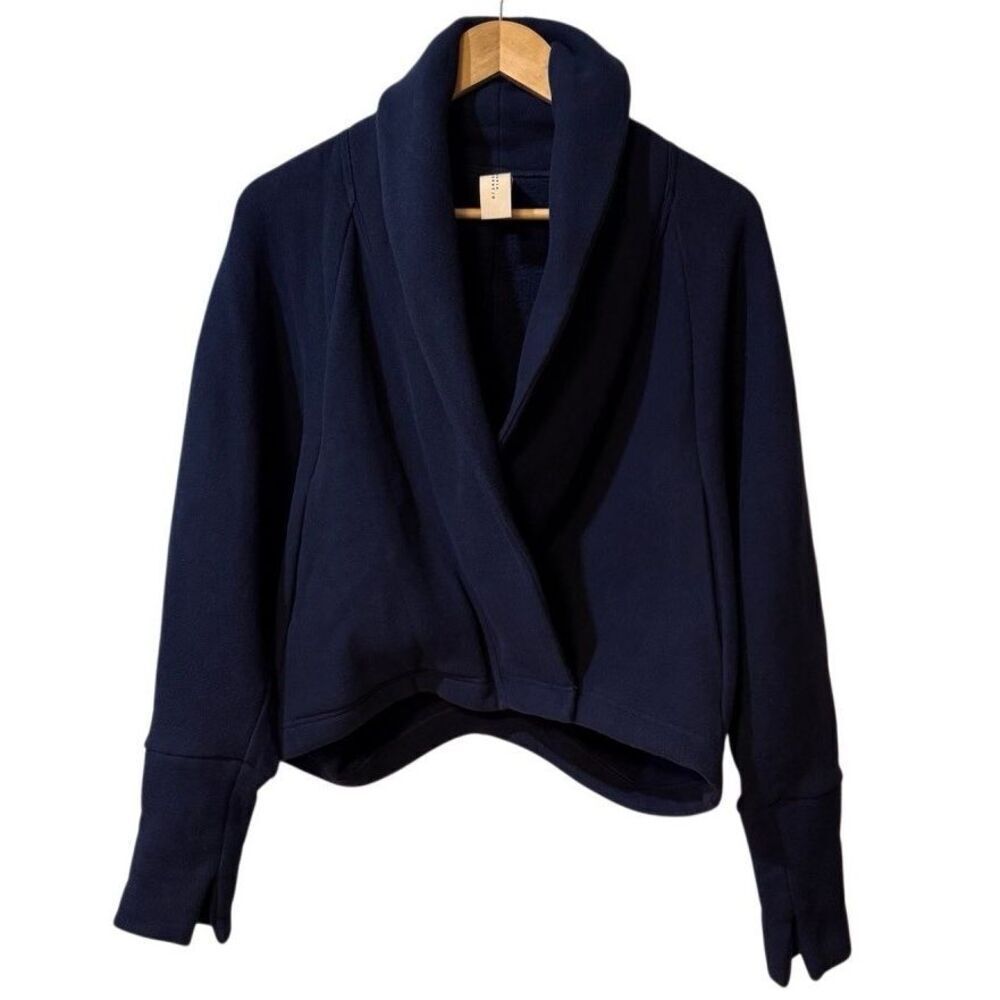 Zero + Maria Cornejo Women’s Wrap Jacket Size XS Oversized Navy Cotton Blend